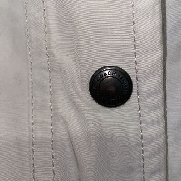 Coach Cream and Green Rain Jacket Slicker - Picture 2 of 7